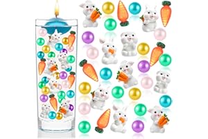 HTZNHXT 120 Pcs Easter Vase Filler, Multicolor Pearl Beads Candy Cane Faux Pearls for Vases Home Table Centerpiece Decor