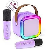 Mini Karaoke Machine for Kids, 2026 TOP Toys Birthday Gifts Ideas for Girls Ages 4, 5, 6, 7, 8, 9, 10, 12+ Years Old, Portable MP3 Player with 2 Wireless Mics for Family Home Party