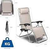 SUNMER Set of 2 Sun Lounger Garden Chairs with Cup and Phone Holder Grey view 8