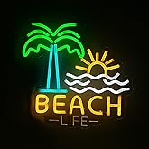 Beach - Life Neon Sign: Tropical Decor for a Vibrant Beach - Inspired Ambiance