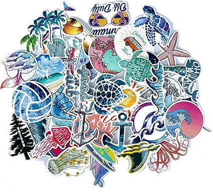 Blue Surfboard Stickers Aesthetic Beach Stickers Kesho Wazo Blue Surfboard Stickers Aesthetic Beach Stickers Kesho Wazo