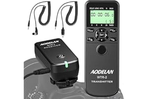 AODELAN Wireless Shutter Intervalometer Timer Control with LCD and HDR for Nikon D750, D5300, D5600, D7200, D7500, Z6, Z7, Z9, D800, D850, Coolpix P1000