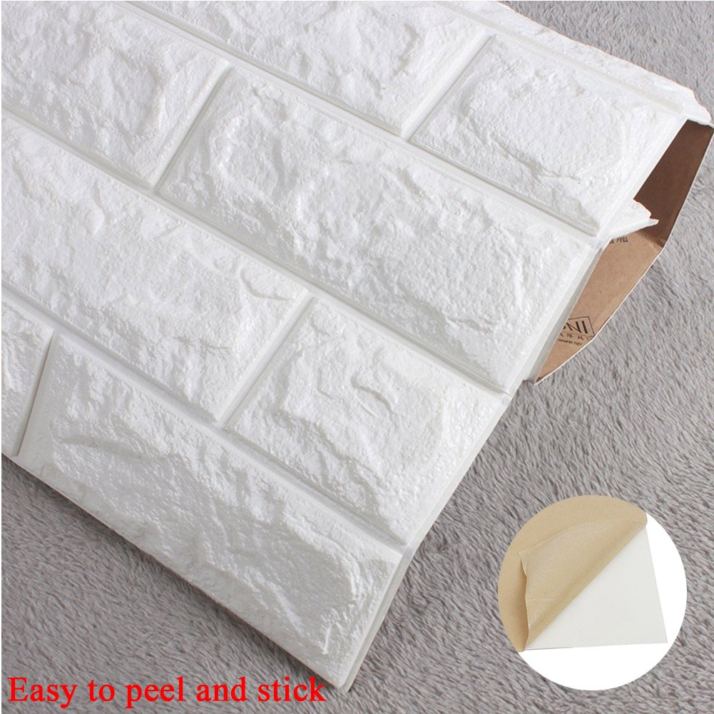 10 fogli 3D modello di mattoni Adesivo da parete By S A Autoadesiva Decorazione di DIY PE Foam parete Piastrella 60 60 cm 10 fogli bianca Amazon Fai