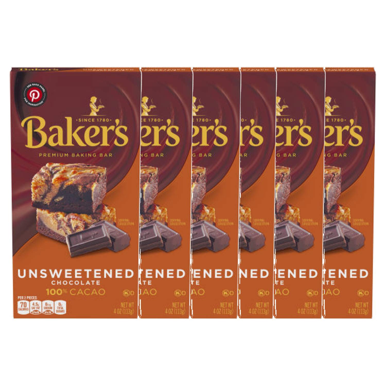 Baker's 56 Cacao SemiSweet Baking Chocolate Bar (Pack of