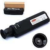 Fiber Optic Inspection Microscope 400x LED Illumination Handheld Anti Slip Rubber SC/LC/FC Connection Fiber Cable Microscope Detector