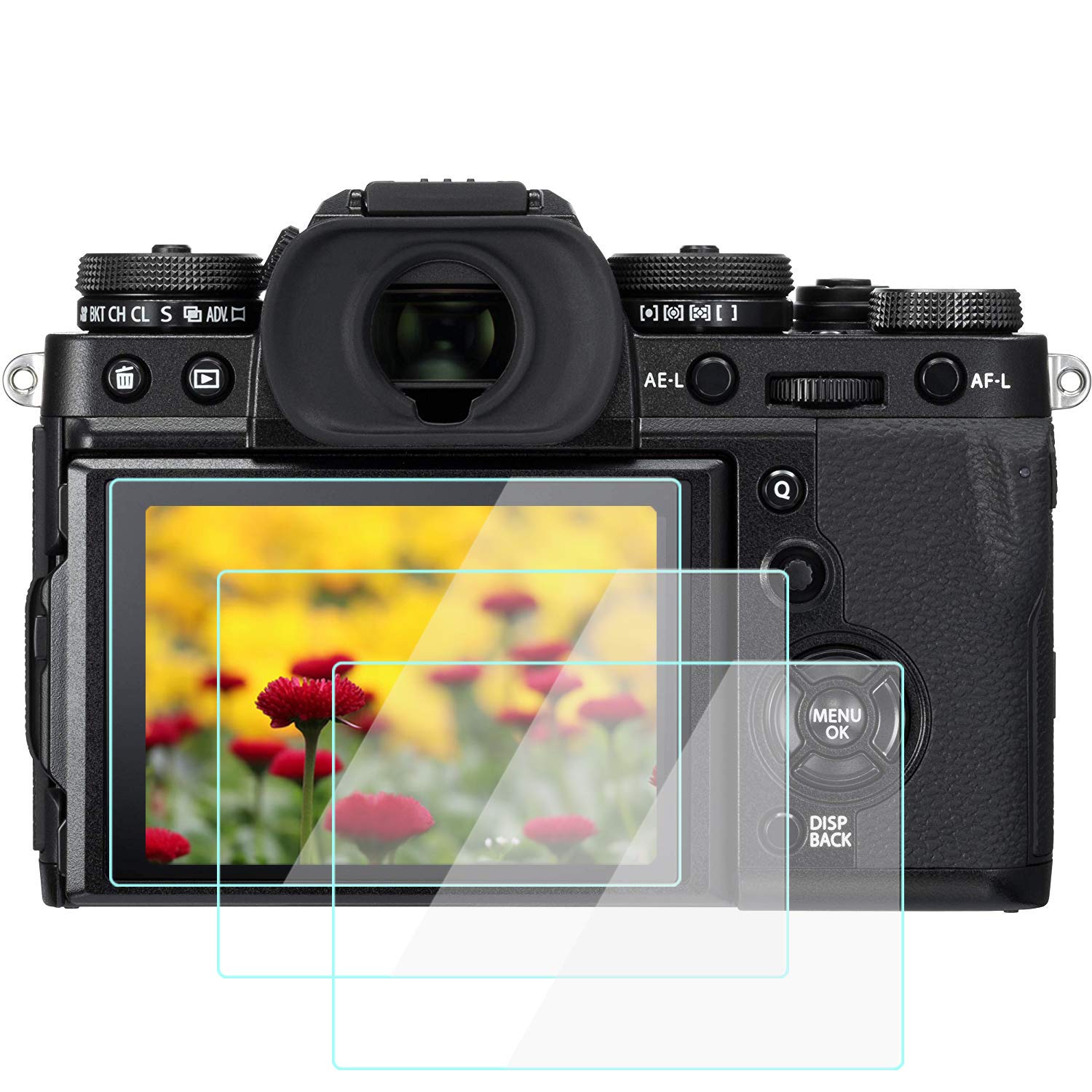 YRTIYO XT3 Screen Protector Compatible for Fujifilm X-T3 X70 Camera, KOMET 9H Tempered Glass Anti-Scrach Anti-Bubble Anti-Dust (3 Pack)