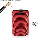 Viabrico 16 Gauge 200ft Electrical Wire Two Conductors Red Black 12V/24V view 2