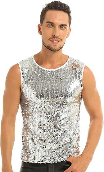 playera de lentejuelas hombre