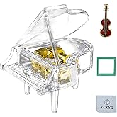 YCXYQ Transparent - Piano Music Box Mechanical Clockwork Crystal Piano High-End Acrylic Ornament Crystal Craft (Music: Canon)
