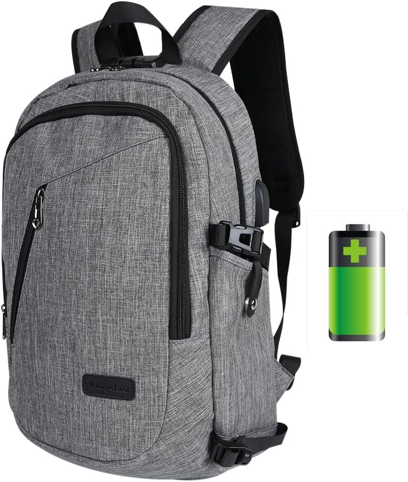 Casual Laptop Backpack Anti Theft School Backpack with USB Charging Port and Lock Water Resistant Business Travel Backpack with Headphone jack For College Teenage Students Fits 15.6" Laptop