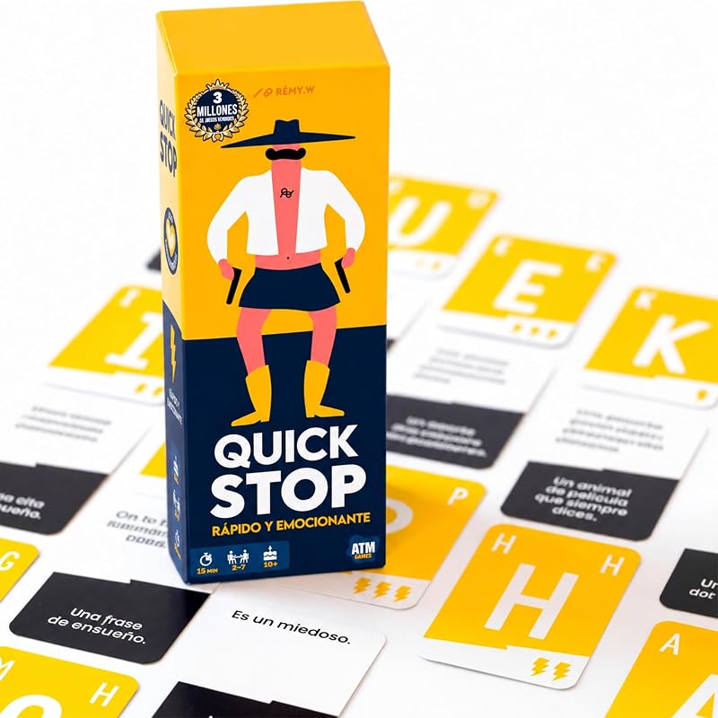 QuickStop - Juego de Mesa para Familia y Amigos - 2 a 7 Jugadores - 15min