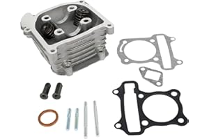 Glixal ATGT-52MM GY6 49cc 50cc to 105cc Engine 52mm Racing Cylinder Head Assy with Big Valves for 139QMB 139QMA Chinese Scooter Moped ATV Go Kart Quad (Non EGR, 23mm Big Valve Type)