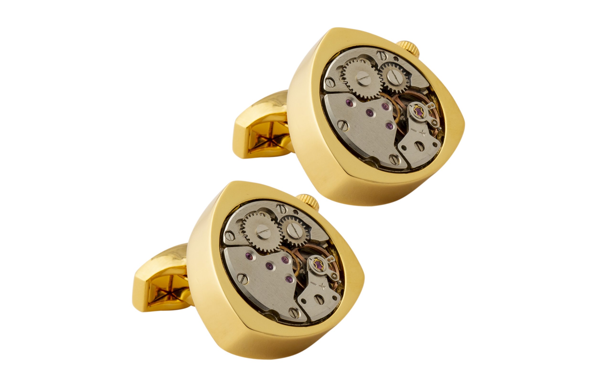 Knighthood Triangle Non-Moving Watch Cufflinks for Men