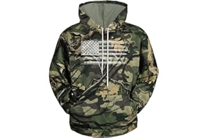 H HYFOL Graphic Hoodies for Men USA Flag American Patriotic Long Sleeve Pocket Pullover Sweatshirts