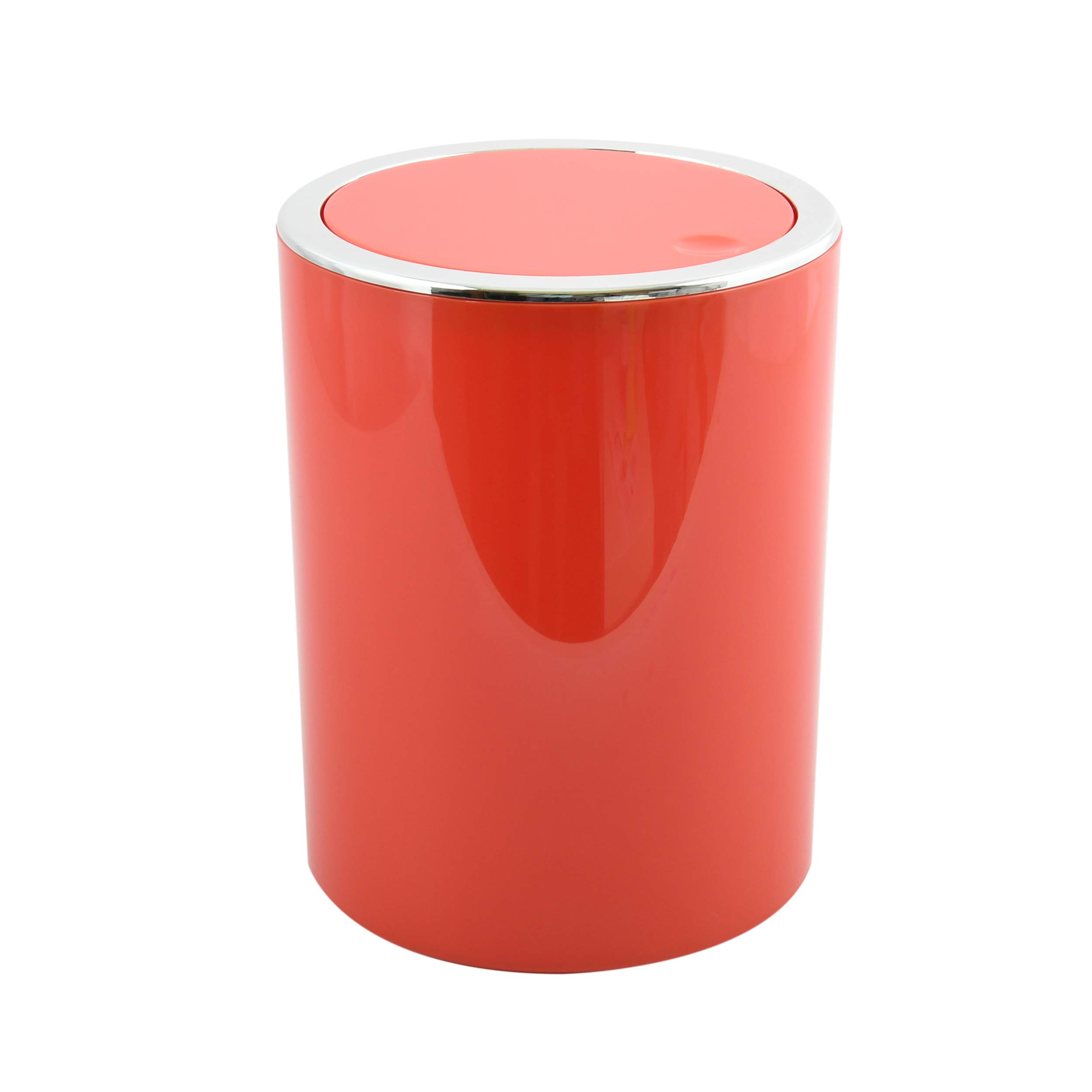 MSV Rubbish Bin 6 Litres, ABS Plastic, KAMAKA Collection, Red, Ø18.5 x 26 cm