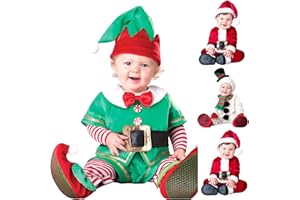 Baby Boys Elf Outfit Kids Christmas Elf Costume Cute Santa Claus Costume Snowman Suits for Stage performance