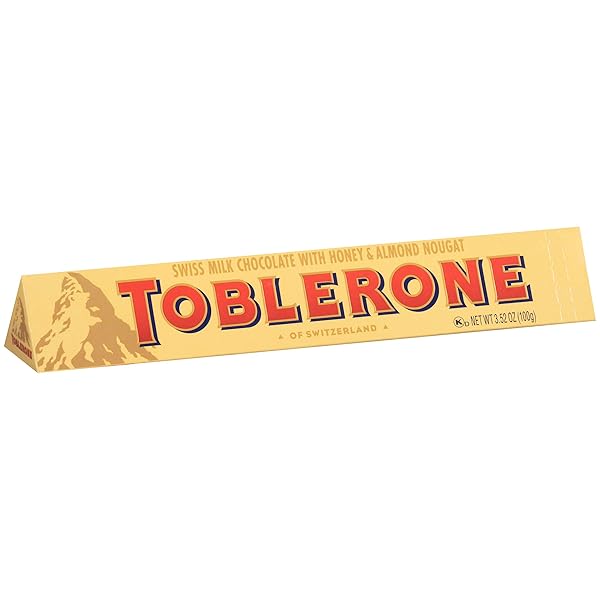 TOBLERONE MILK CHOCOLATE BAR WITH HONEY AND ALMOND NOUGAT, BULK CHOCOLATE, 12 – 3.52 OZ BARS