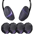 Geekria 2 Pairs Flex Fabric Headphones Ear Covers (Product Safety Certified), Washable & Stretchable Sanitary Protectors for Over-Ear Headset, Sweat Cover (Size M/Cosmos)