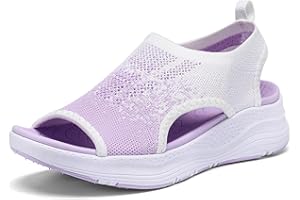 YESWIN Women Walking Sandals Arch Support Orthotic Comfortable Plantar Fasciitis Sandals Non-slip Casual Open Toe Sport Sandals for Athletic Summer Beach