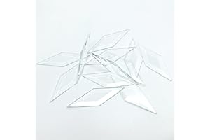 GONGWANTON 2 x 6 Inch Beveled Glass Squares (30 Pieces) for Stained Glass Art & Design (2 x 6 Inches)