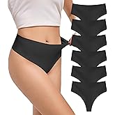 DEANGELMON Seamless G-string Thongs for Women - No Show Thong Underwear Low Rise Stretch Panties Workout Pack