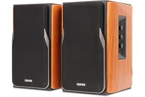 Edifier R1380DB Active Bluetooth Bookshelf Speakers - Optical/Coaxial Input - 2.0 Wireless Studio Monitor Speaker - 42W RMS - Wood Grain