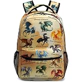 Kwlegh Dragon Backpack for Boys Girls Kindergarten Elementary Middle School Bookbag Lightweight Cute Preschool Toddler Backpacks with Chest Straps for Kids