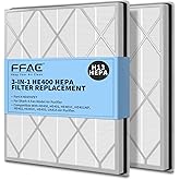 FFAC 2 Pack HE401 Filter Replacement for Shark Air Purifier 4-Fan Model, HE402 HEPA Filter Compatible with Shark HE401 HE402 HE405 Air Purifier, Part HE4FKPET