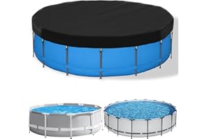 SAFANA 12FT Above Ground Pool Cover,Outdoor Round Swimming Pool Cover,CircularMetal Prism Frame Swimming Pool Specific Pool Cover