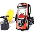 LUCKYLAKER Portable Display Fish Finder Boat Handheld Transducer Fish Finders Kayak Water Sensor Depth Finder LCD Wired Cable Ice Sea Fishing