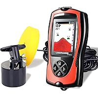 LUCKYLAKER Portable Display Fish Finder Boat Handheld Transducer Fish Finders Kayak Water Sensor Depth Finder LCD Wired Cable