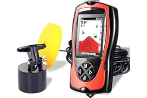 LUCKYLAKER Portable Display Fish Finder Boat Handheld Transducer Fish Finders Kayak Water Sensor Depth Finder LCD Wired Cable Ice Sea Fishing