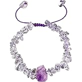 Lightock Irregular Spiritual Raw Stones Bracelets Crystals Chips Beaded Bracelets for Women and Men Wealth Energy Balance Jewelry