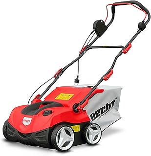 HECHT Elektro-Vertikutierer 1999 Rasen-Lüfter (2000 W, inkl. 2 Lüfter Walzen, 3-fach höhenverstellbar -10 bis +5 mm, 45 l Fangkorb)