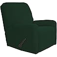 Easy-Going Recliner Stretch Sofa Slipcover Sofa Cover 4-Pieces Furniture Protector Couch Soft with Elastic Bottom,Polyester Spandex Jacquard Fabric Small Checks(Recliner,Dark Green)
