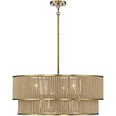 Savoy House 7-1774-6-320 Ashburn Bohemian/Eclectic Rope Pendant, 6-Light 360 Total Watts, 12" H x 28" W, Warm Brass
