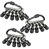 Upgrade 18 Pcs Bit Holder Keychain with 3 Black Carabiner, 1/4 Inch Hex Shank Screwdriver Bits Holder, Screw Adapter Quick Re