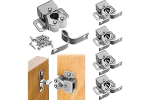 Double Roller Door Catches, 6 Pcs Cabinet Latch Double Roller Catch Hardware, Double Roller Cupboard Door Latch for Cabinets,