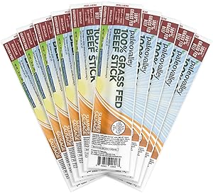 Paleovalley: 100% Grass Fed Beef Sticks - Naturally Fermented 100% Grass-Fed or Grass Finished Beef and Organic Spices - Summer Sausage Flavor - 10 Count - Paleo Protein Snack - No Gluten, Soy or GMO