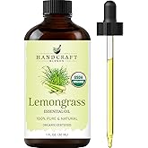Handcraft Blends Organic Lemongrass Essential Oil – 1 Fl Oz – 100% Pure and Natural – Premium Grade Essential Oil for Diffuser and Aromatherapy