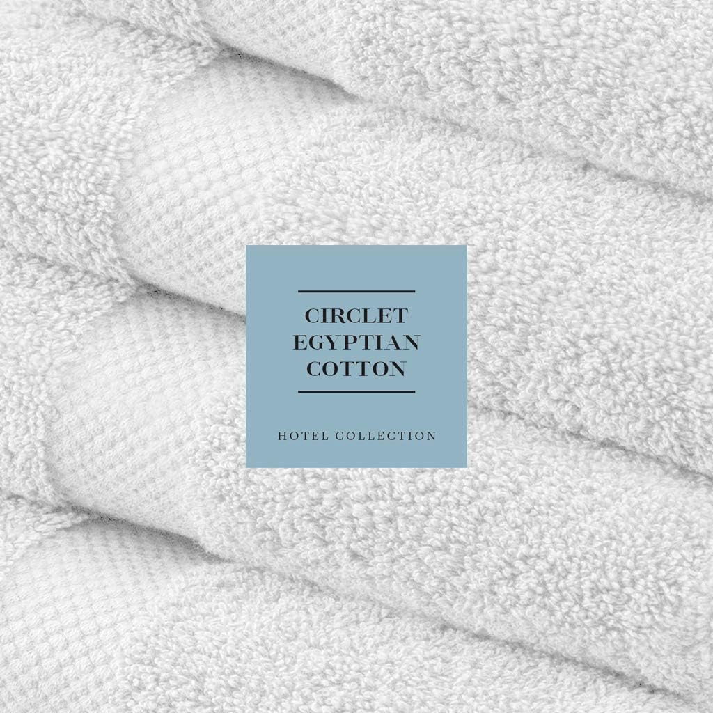 Luxury White Hand Towels - Soft Circlet Egyptian Cotton | Highly Absorbent Hotel spa Bathroom Towel Collection | 16x30 Inch | Set of 6: Kitchen & Dining