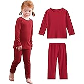 DIPUG Toddler Pajamas Long Sleeve Pajama Set for Kids Girls Pjs Boys Solid Soft Sleepwear 12M-7Y