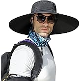 ALANGDUO XXL Big Head & Super Wide Brim Sun Hats for Men, XXL Large Fishing Sun Hat for Safari Gardening,Hiking
