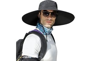 ALANGDUO XXL Big Head & Super Wide Brim Sun Hats for Men, XXL Large Fishing Sun Hat for Safari Gardening,Hiking