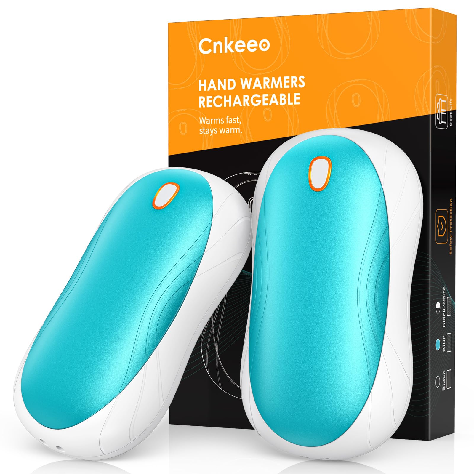 Hand Warmer, Cnkeeo Electric Hand Warmer, Rechargeable USB C, Pocket Hand Warmer, 3 Temperatures, Indoor Outdoor for Men and Women, Winter Gift (2 PS, Blue) — image 1