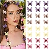 CUBACO 24 Pack Small Butterfly Hair Claw Clips for Women 0.98" Cute Nonslip Mini Hair Clips Styling Butterfly Hair Accessories for Women Girls White Pink Purple Khaki