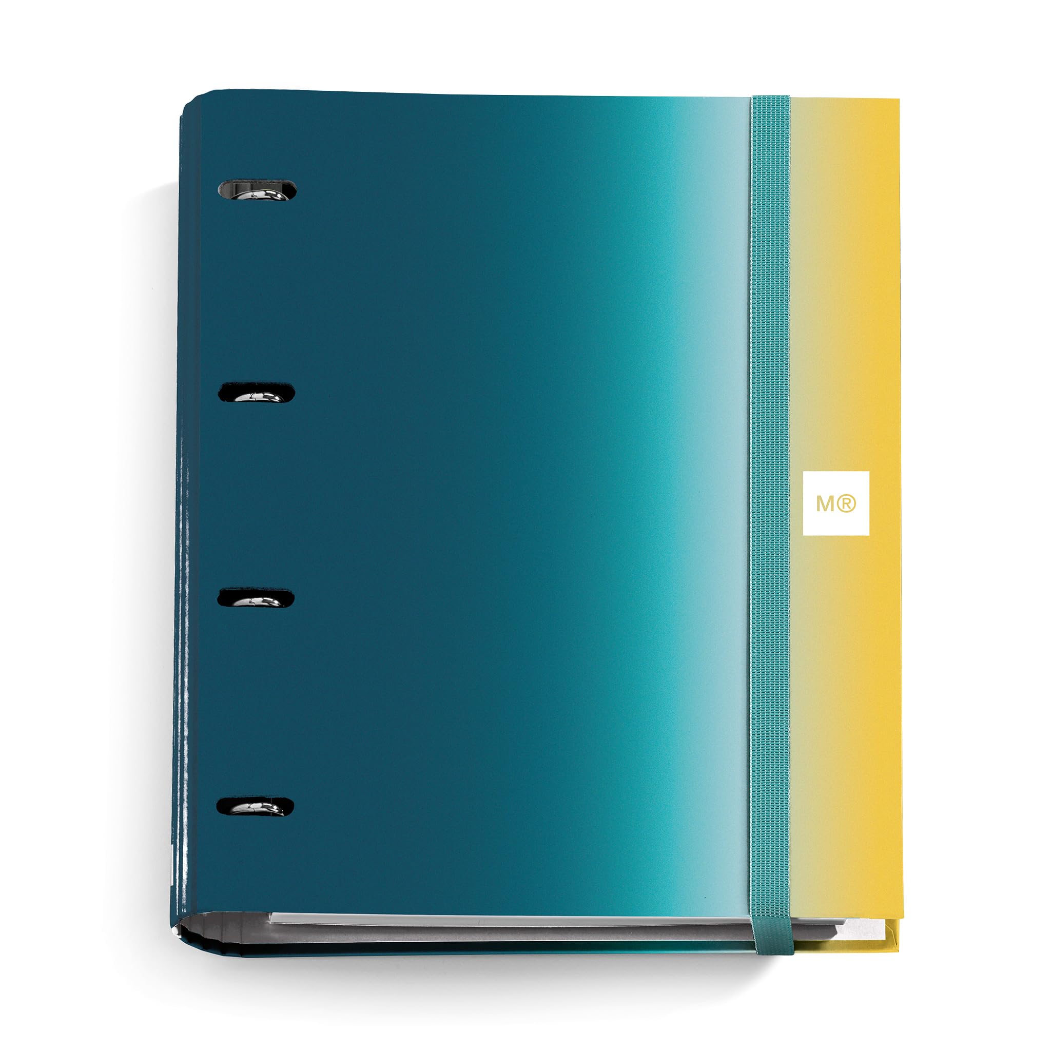 Miquelrius - A4 Ring Binder with 4 Rings + 100 Sheets 90 g/m² Squared 5 mm Squared Folder with Elastic Closure Aurora Iceland Collection