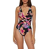 Trina Turk Womens Luminary One Piece Swimsuit, Floral Print, Adjustable, Bathing Suits for Women