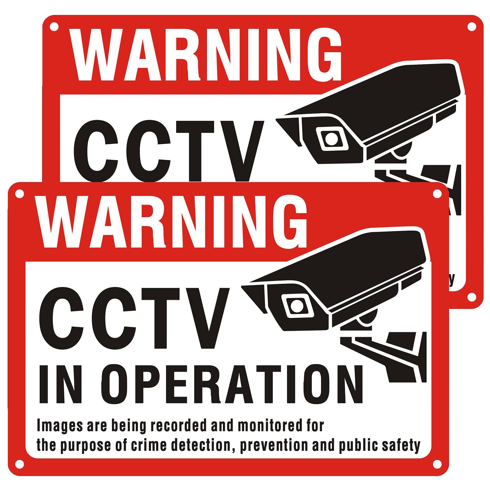 CCTV in Operation Sign Reflective Aluminum, Pack of 2 Data Compliant GDPR CCTV Signs 20x30cm (A4) Camera Metal Sign Outdoor Waterproof, UV Resistant, Durable