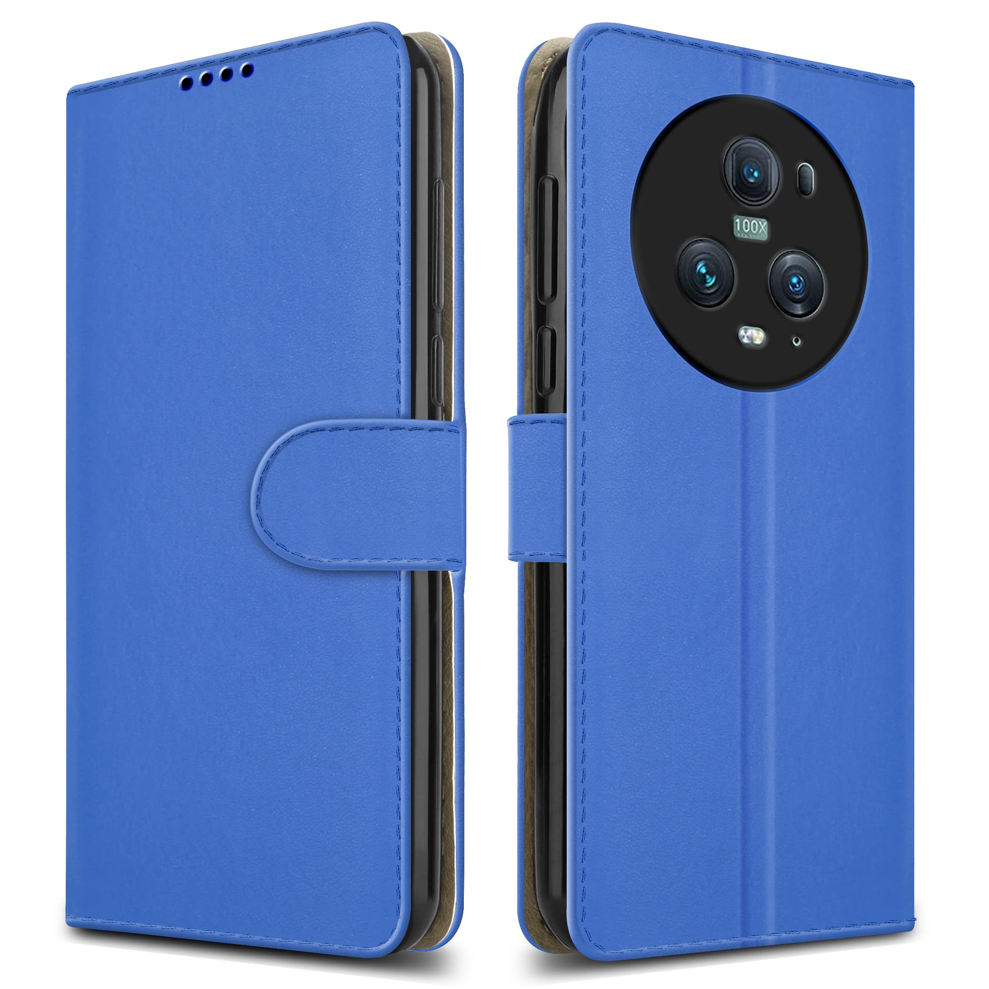 PIXFAB For Honor Magic 5 Pro 5G Leather Phone Case, Magnetic Closure Full Protection Book Folio Design, Wallet Case Cover [Card Slots] and [Kickstand] For Honor Magic 5 Pro (5G) - Blue